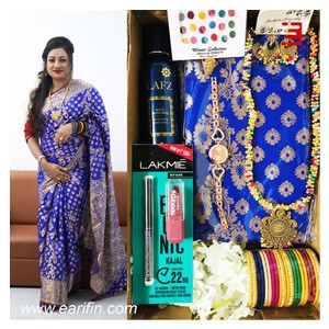Indian Katan Saree Blue Combo Gift Pack | Exclusive Combo Gift Pack for her | Free Home Delivery