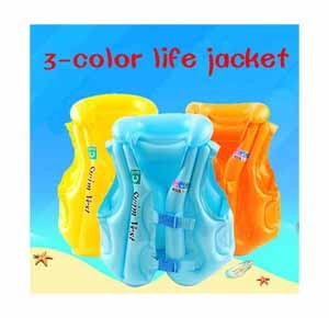 Kids Buoyancy Vest Inflatable Safety Life Jacket Swimming Suit