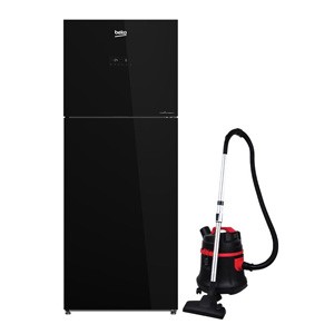 BEKO Top Mount fridge | 340 Ltr Glass Door + Vacuum Cleaner