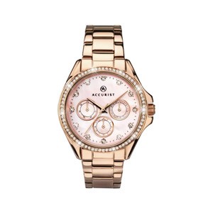 Accurist Ladies Rose Gold Plated Stainless Steel Watch