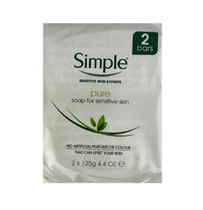 Simple Pure Soap Bar for Sensitive Skin 2 x 125g
