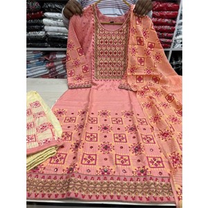 Readymade Indian Cotton Boutique Three Piece