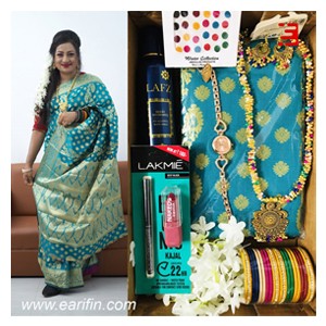 Katan Saree Combo Gift Pack Green | Exclusive Combo Gift Pack for her