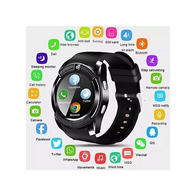 V8 Smart Watch | v8 smart watch android phone sim supported tf card