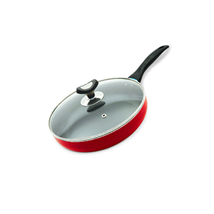 Non Stick Glamour Fry Pan with Lid (Marun) -26 CM