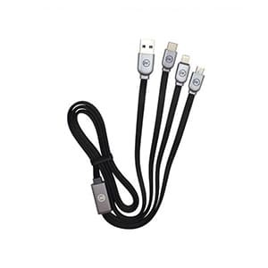 3 in 1 WK iPhone, micro usb & usb type c data charging cable 1m