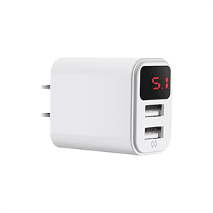 XUNDD 2 PORT USB TRAVEL CHARGER WITH DIGITAL DISPLAY