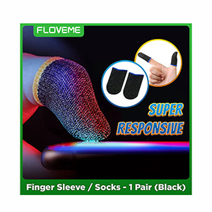 Floveme Finger Sleeve / Finger Socks For Mobile Gaming Beathable & Touch Sensitive - 1 Pair