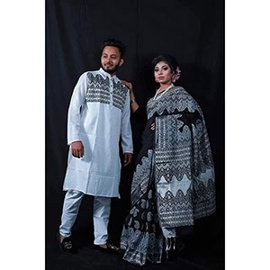 Couple Panjabi Saree Set