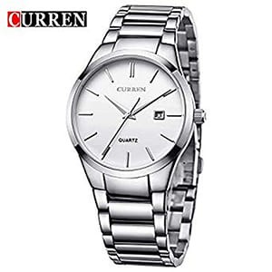 CURREN 8106 - Stainless Steel Analog Watches for Men - Silver